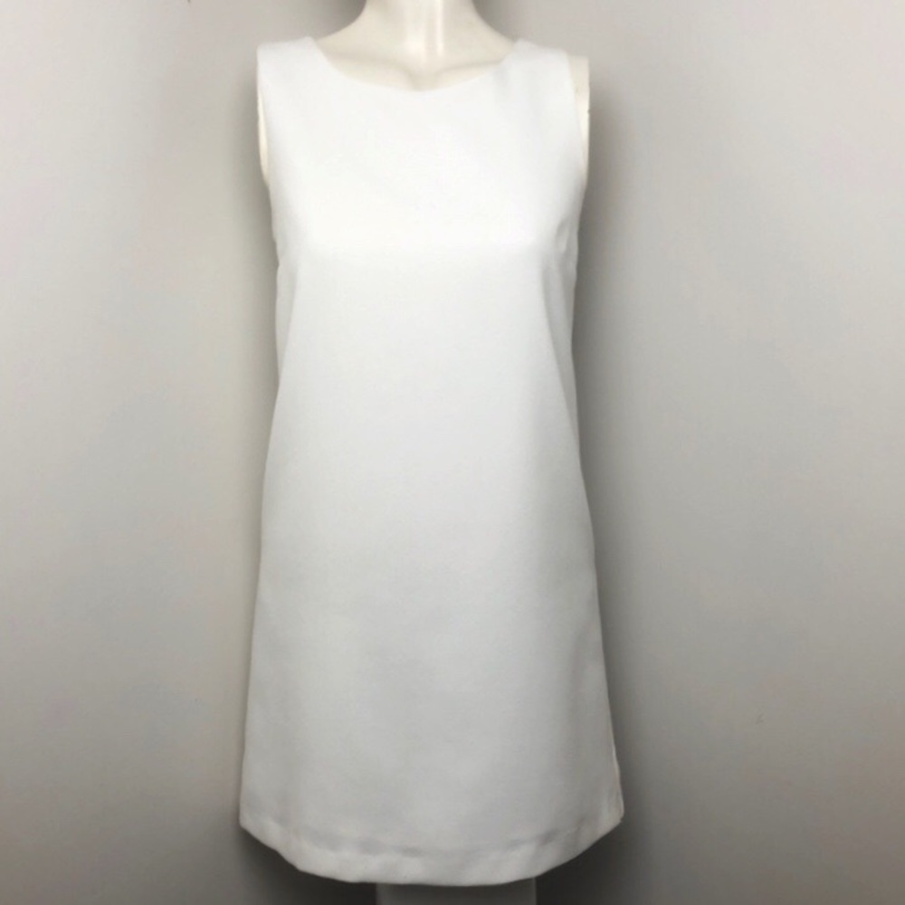 Helmut Lang White Sleeveless Minimalist Shift Dress Size S